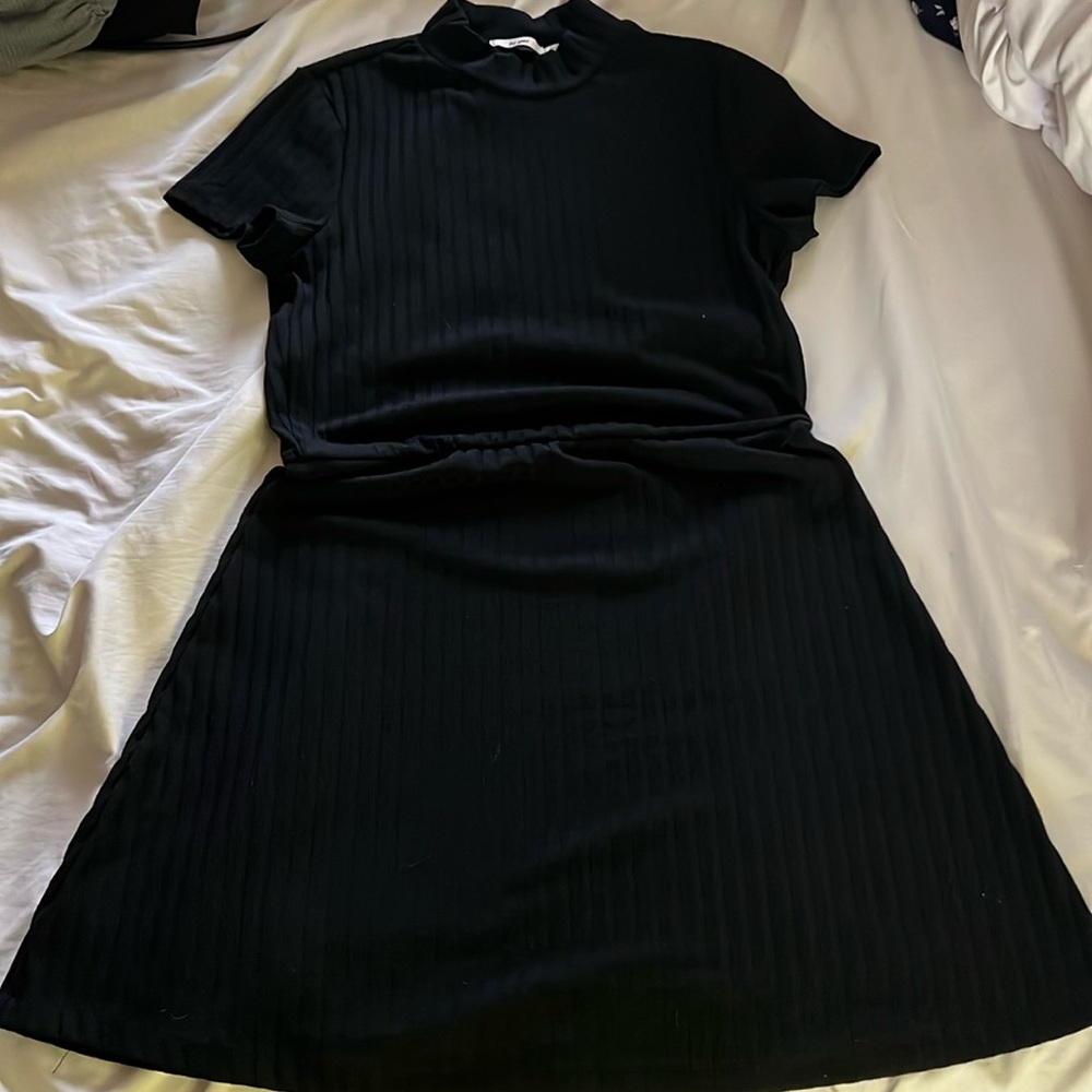 Miami ribbed a-line mockneck mini dress